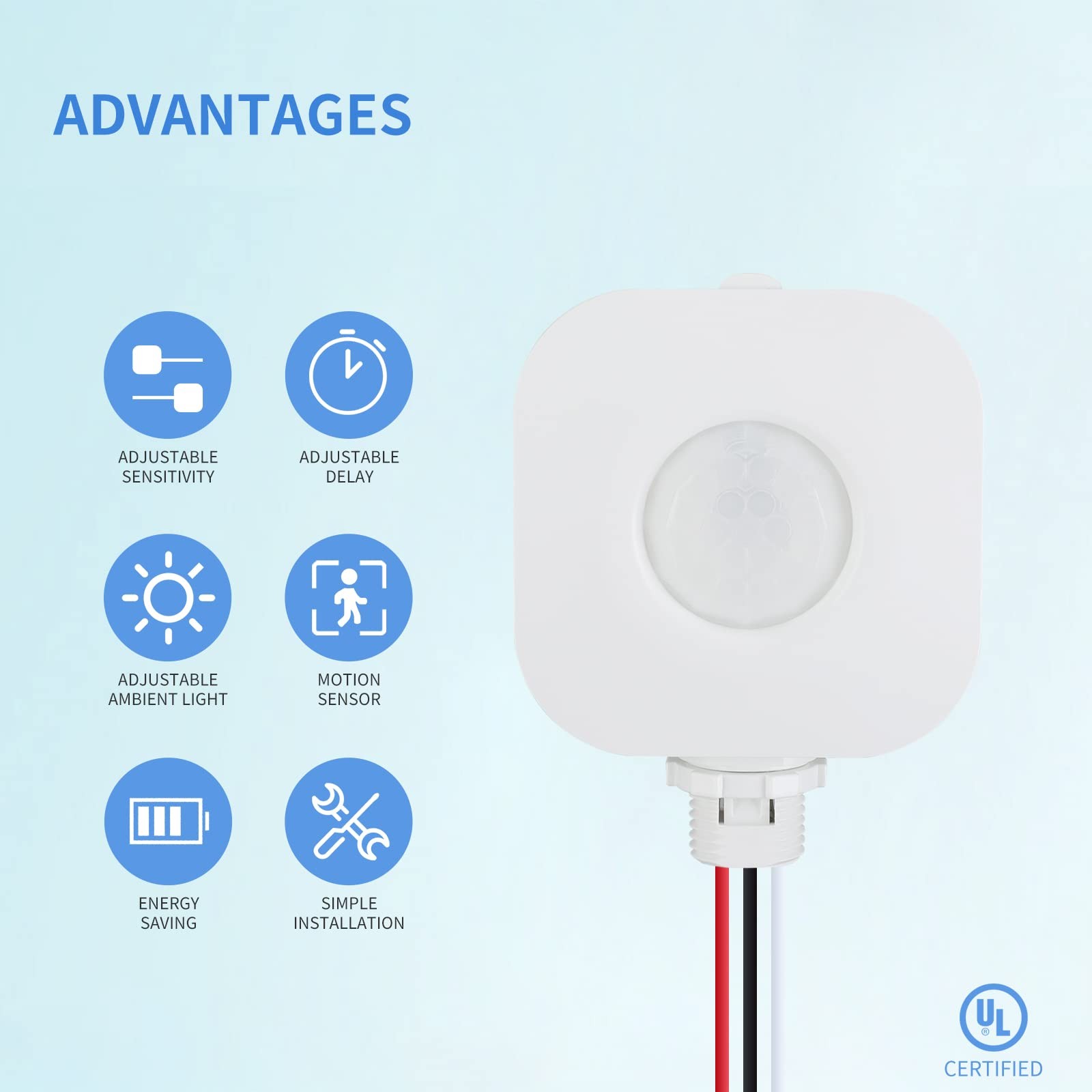 ECOELER Ceiling Occupancy Motion Sensor Switch, High Bay Fixture Mount 360° Ceil