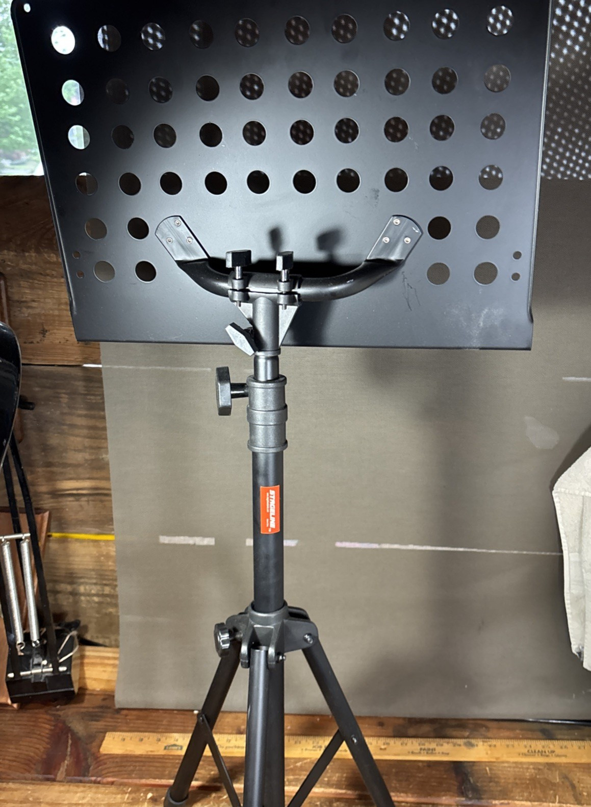 🎼 Stageline MS5BK Professional Music Stand Black Metal Tripod Perforated Desk