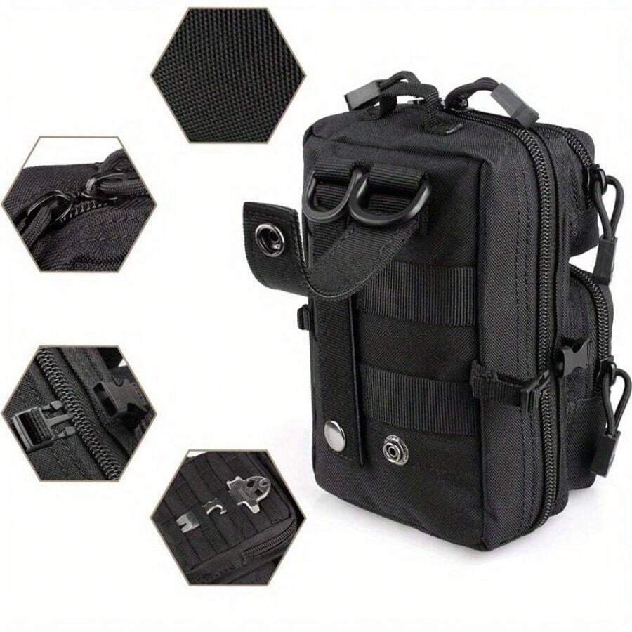 Tactical Molle Zippered Pouch EDC Waist Pack Hiking