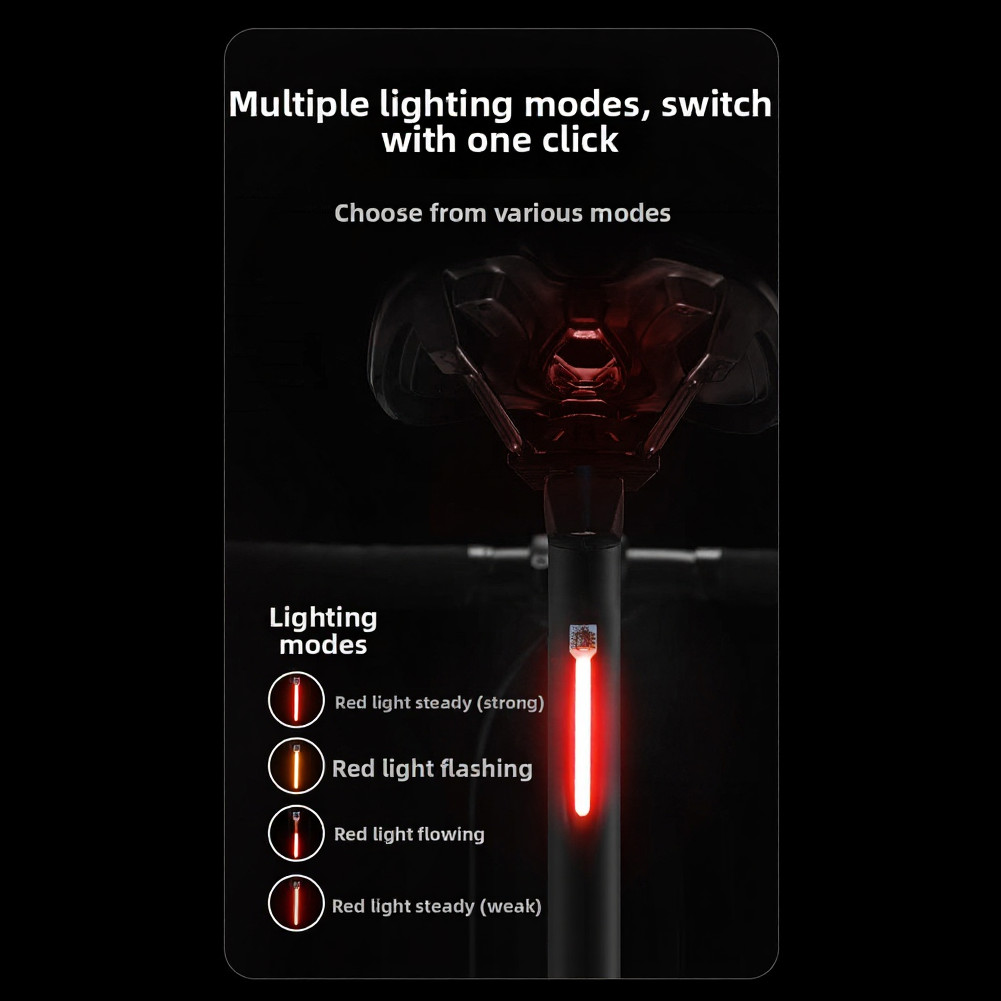 For Bicycle For Mountain Bike USB Bike Taillight Rechargeable Lamp Night Riding
