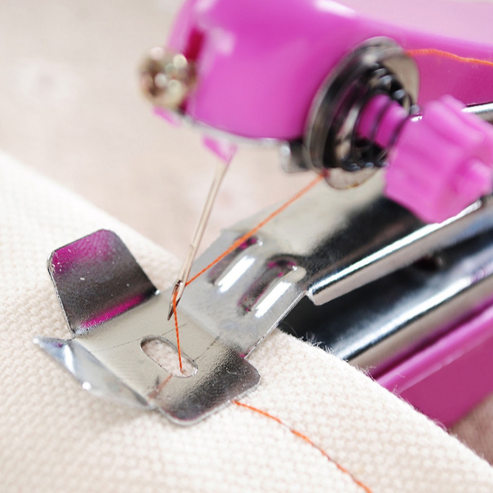 Pink Handheld Sewing Machine Portable Mini Manual Sewing Tool Hand Stitcher N