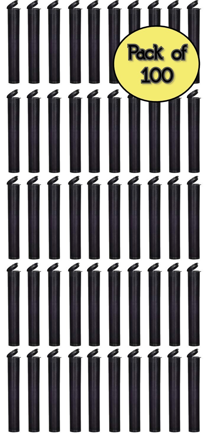 109MM Black Tubes | 100 Pack | Pop Top Tubes 4.75"