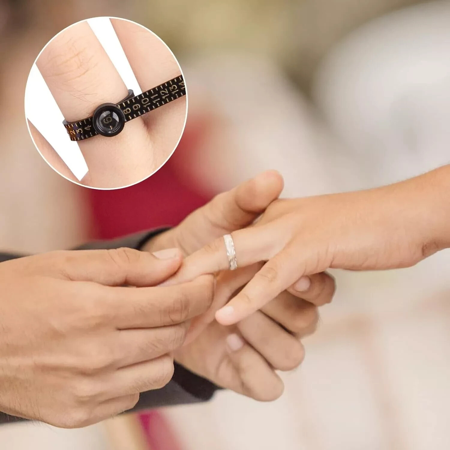 Magnifier Ring Sizer 1-17 Measuring Jewelry Sizing Tool, Reusable Finger Size