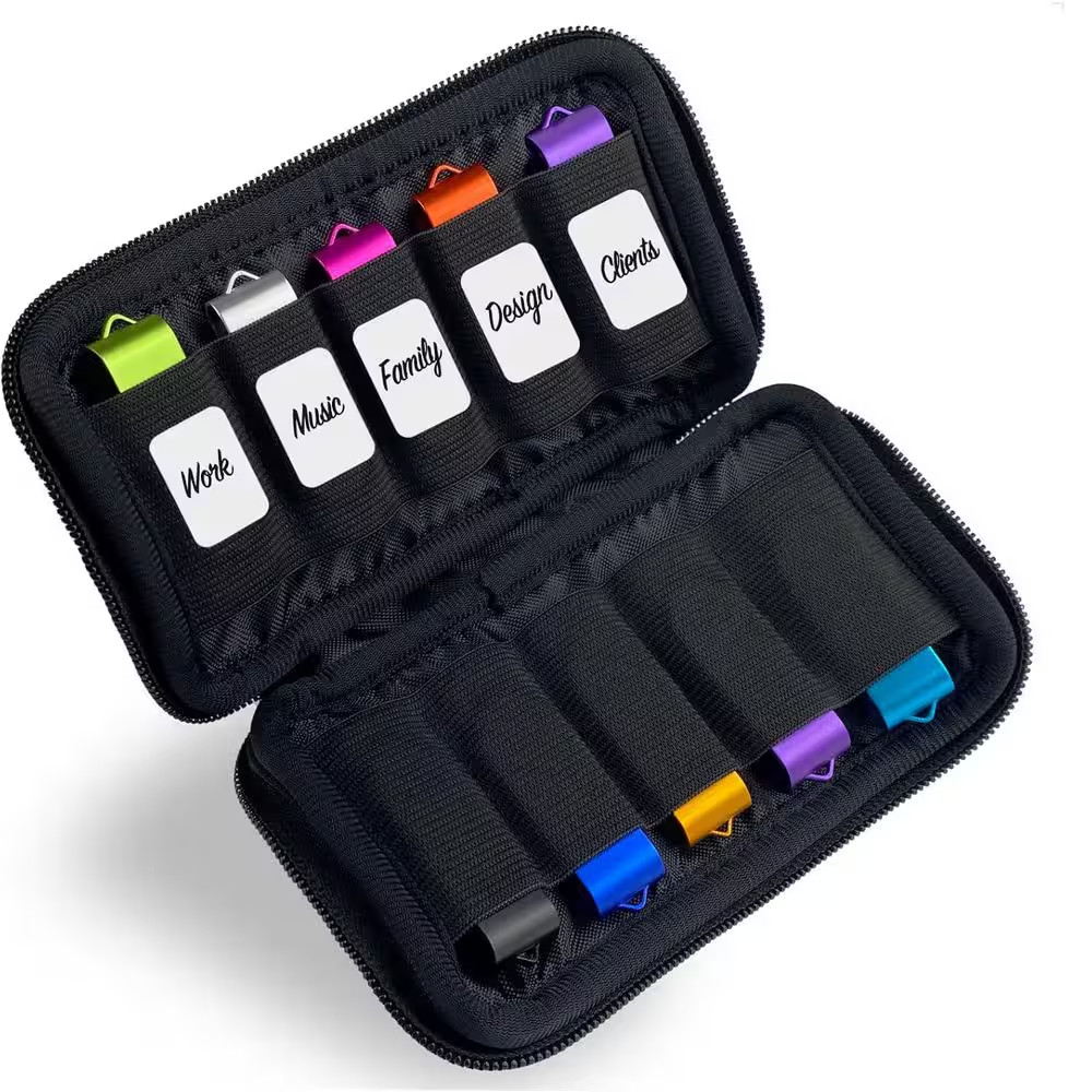Electronic Accessories Organizer USB Flash Drive Storage Case Thumb Drive Holder