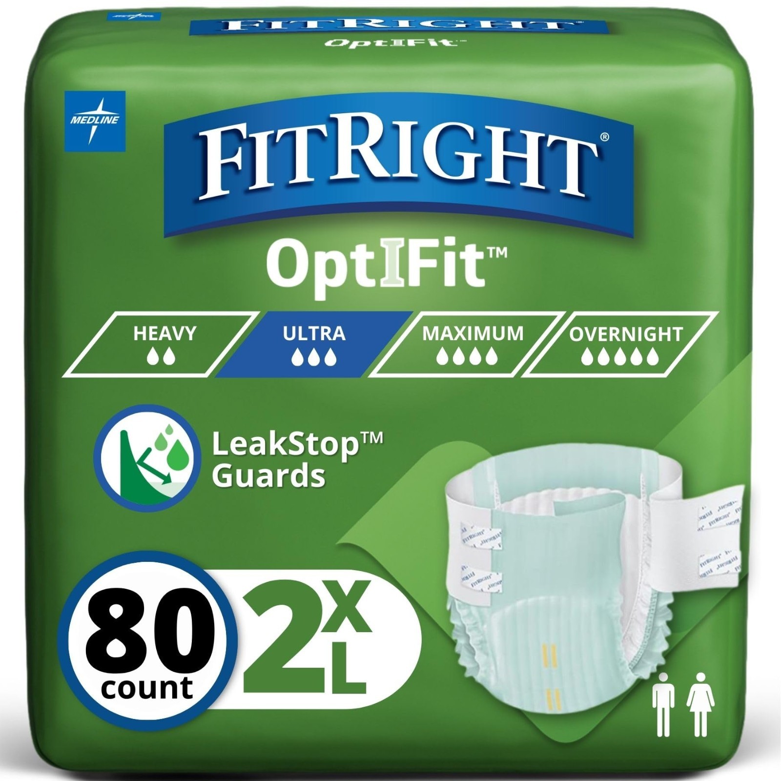 Adult Incontinence Briefs with Tabs, Heavy Absorbency, XXL 60-69", 80 Count 🛡️