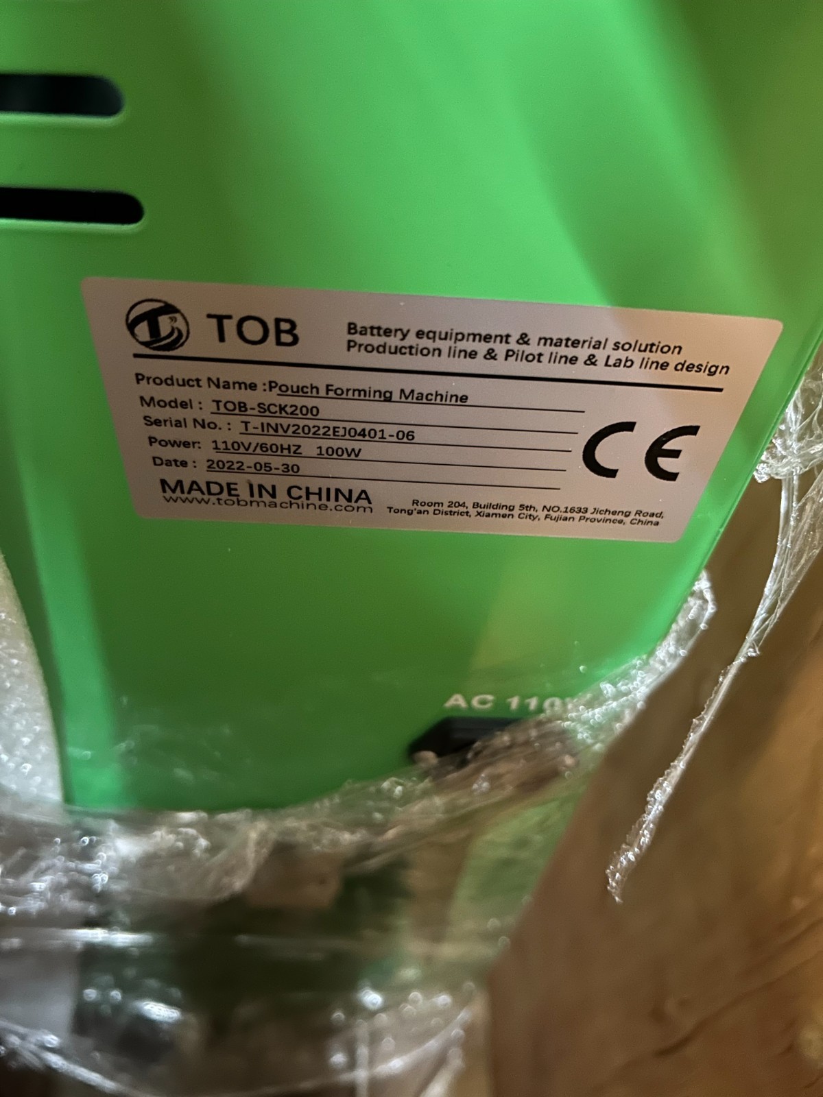 TOB-SCK200 Pouch Forming Machine