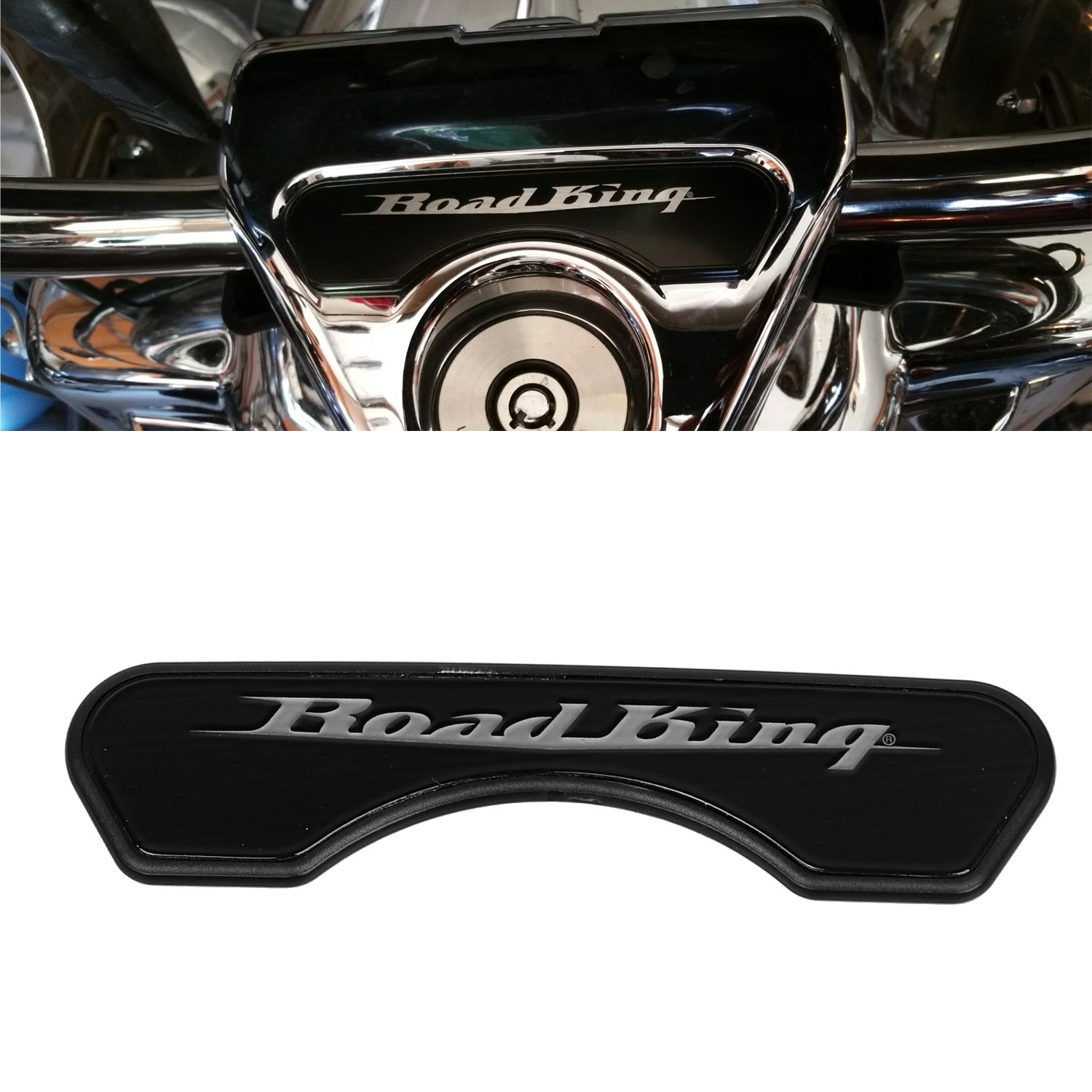 Black Handlebar Medallion Insert For Harley Road King 2008-2021 Special FLHRXS