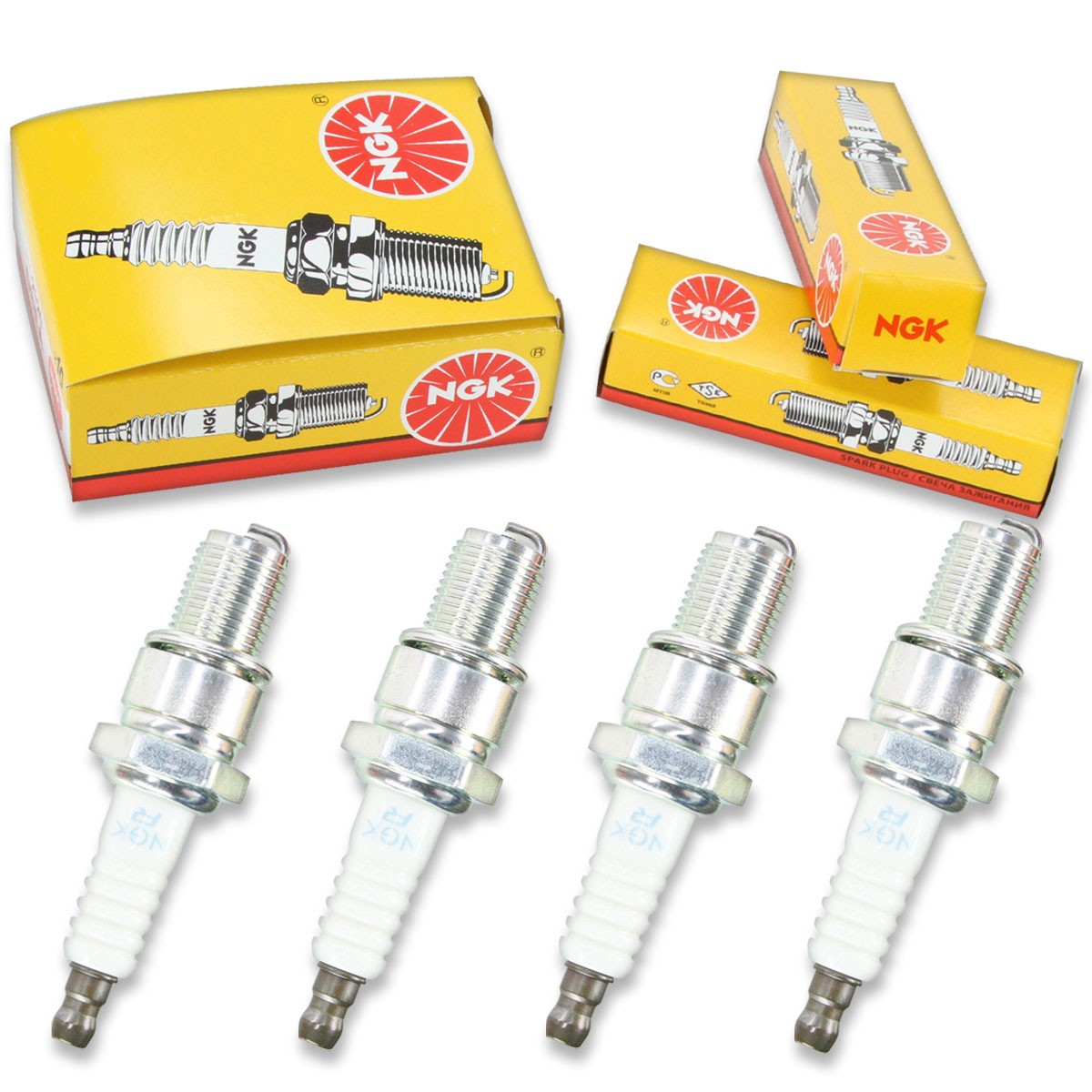 4pcs 88-91 Ski-Doo Nordik 60 NGK Standard Spark Plugs 496cc 30ci Kit Set qq