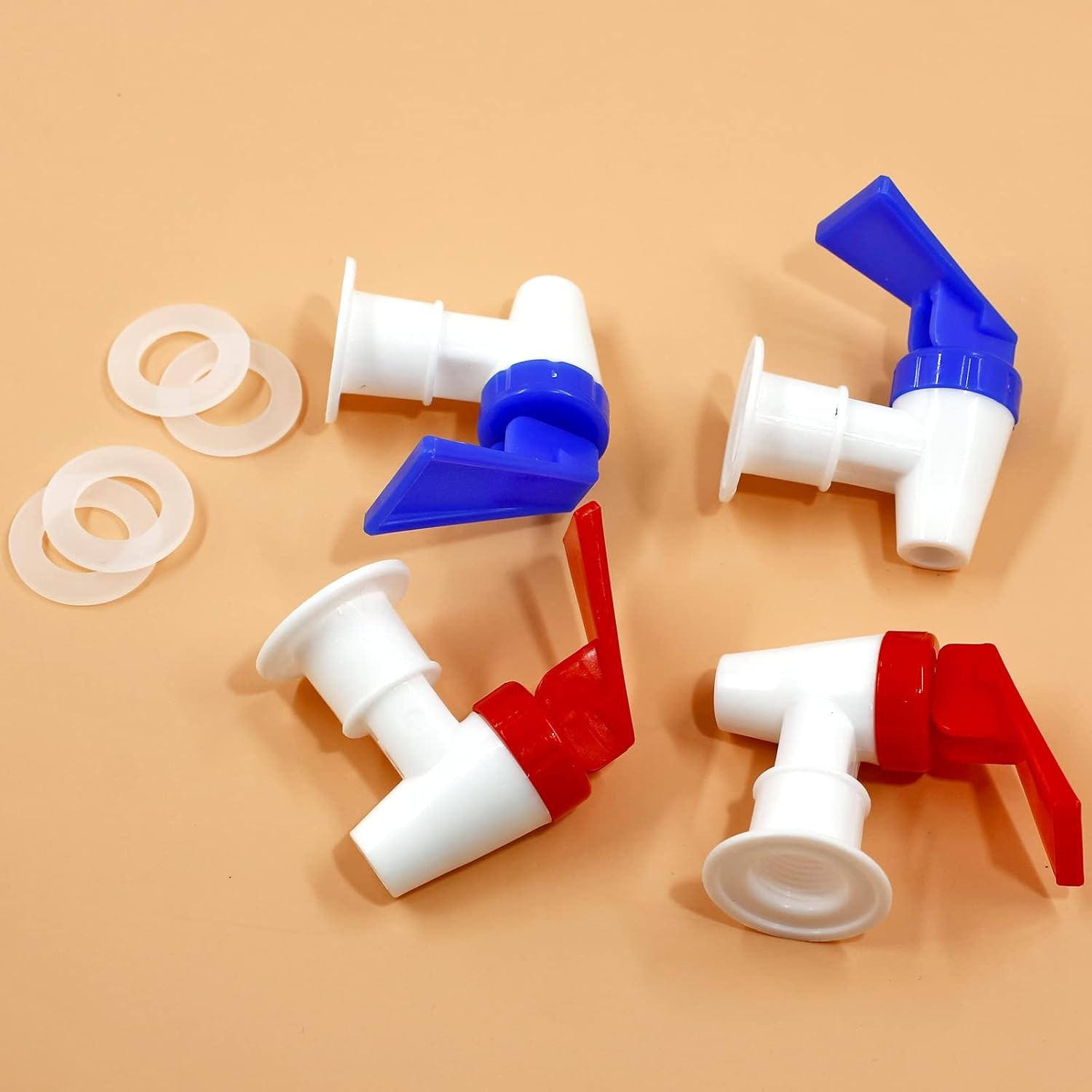 4Pcs Replacement Cooler Faucet, 2 Red and 2 Blue Internal Thread 2Red+2Blue