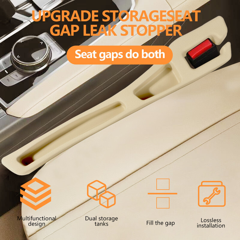 Upgrade Car Seat Gap Filler w/ Storage Phone Holder Stop Thing Dropping Set of 2