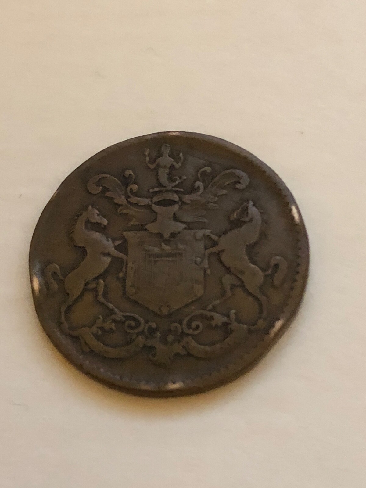 r& l .s rutherford st john's newfoundland half penny token ( undated )