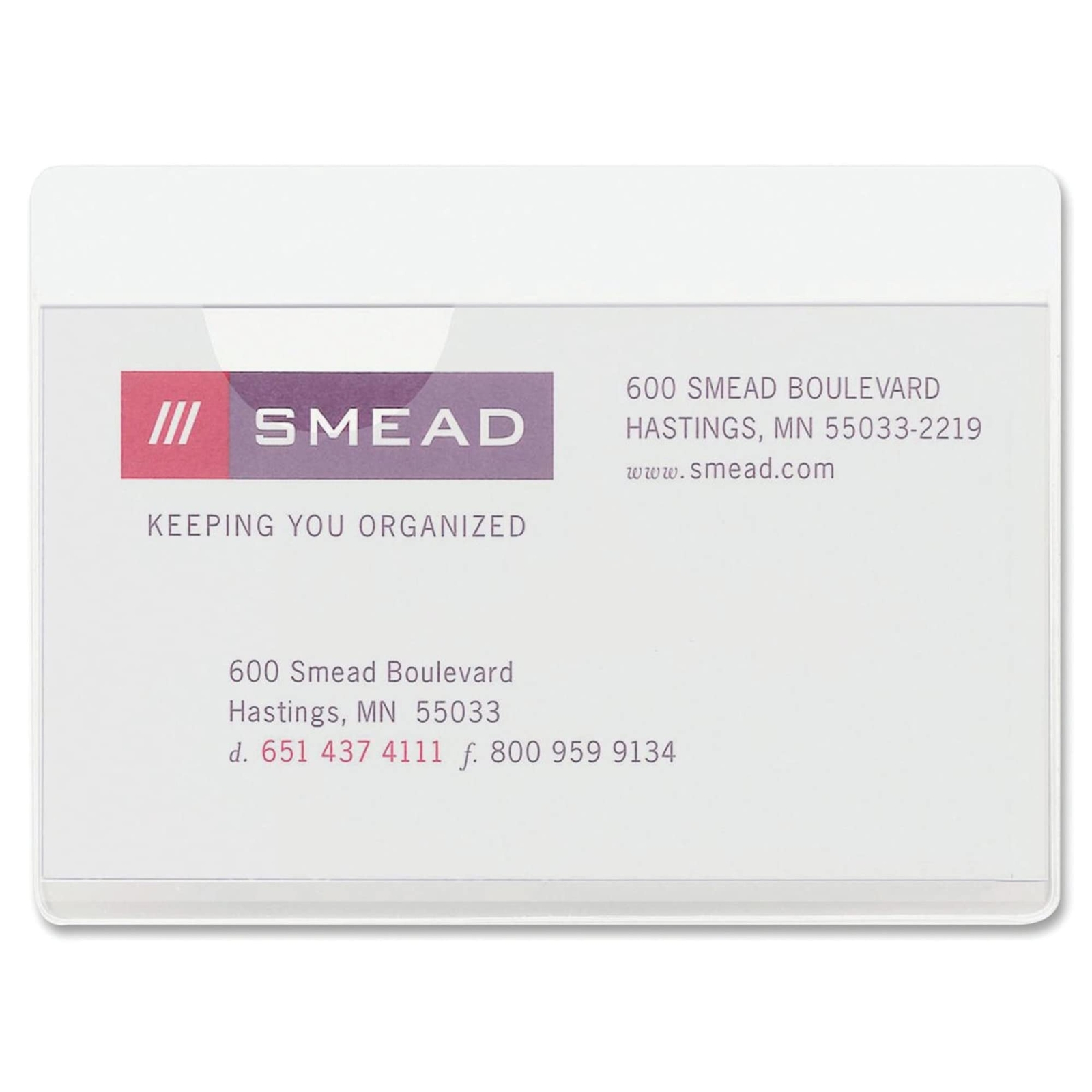 Self-Adhesive Poly Pocket Business Card Size Clear 100 per Box 68123