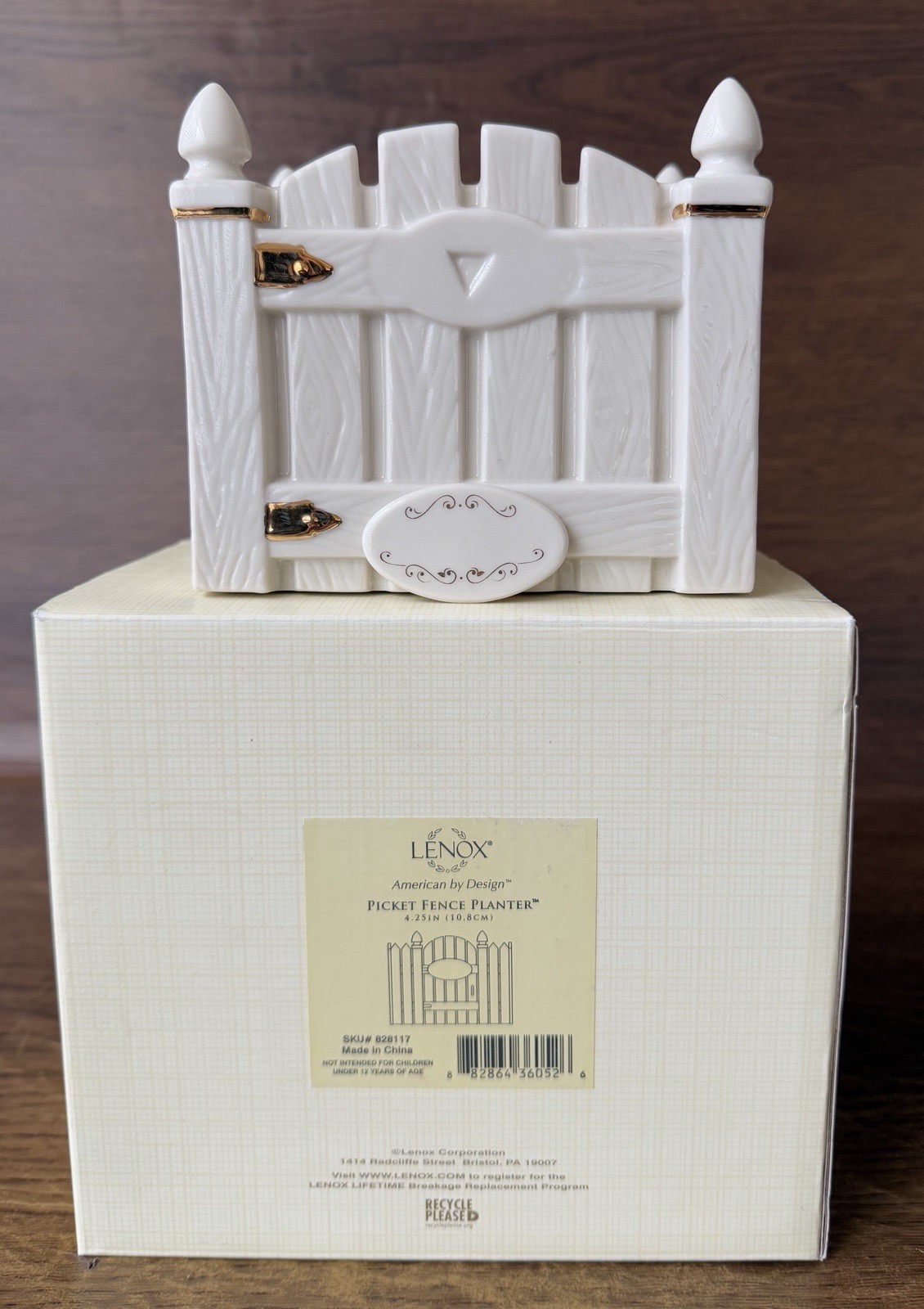 Lenox American Design Picket Fence Porcelain Planter 4.25 inches 828117