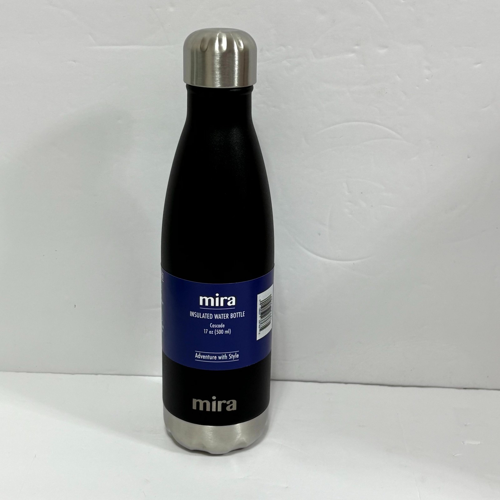 Mira Cascade 17oz Insulated Stainless Steel Water Bottle Black BPA & Toxin Free