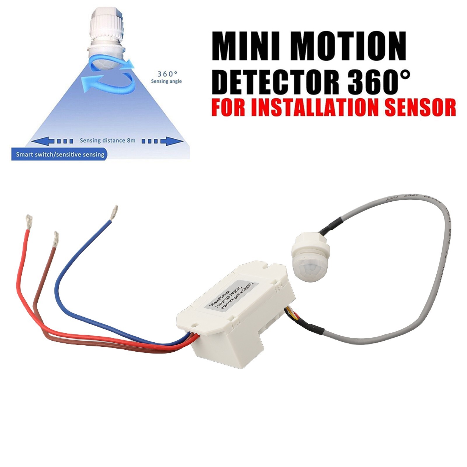 Reliable Electric Relay Body Motion Sensor for Lamp Control Easy Installation