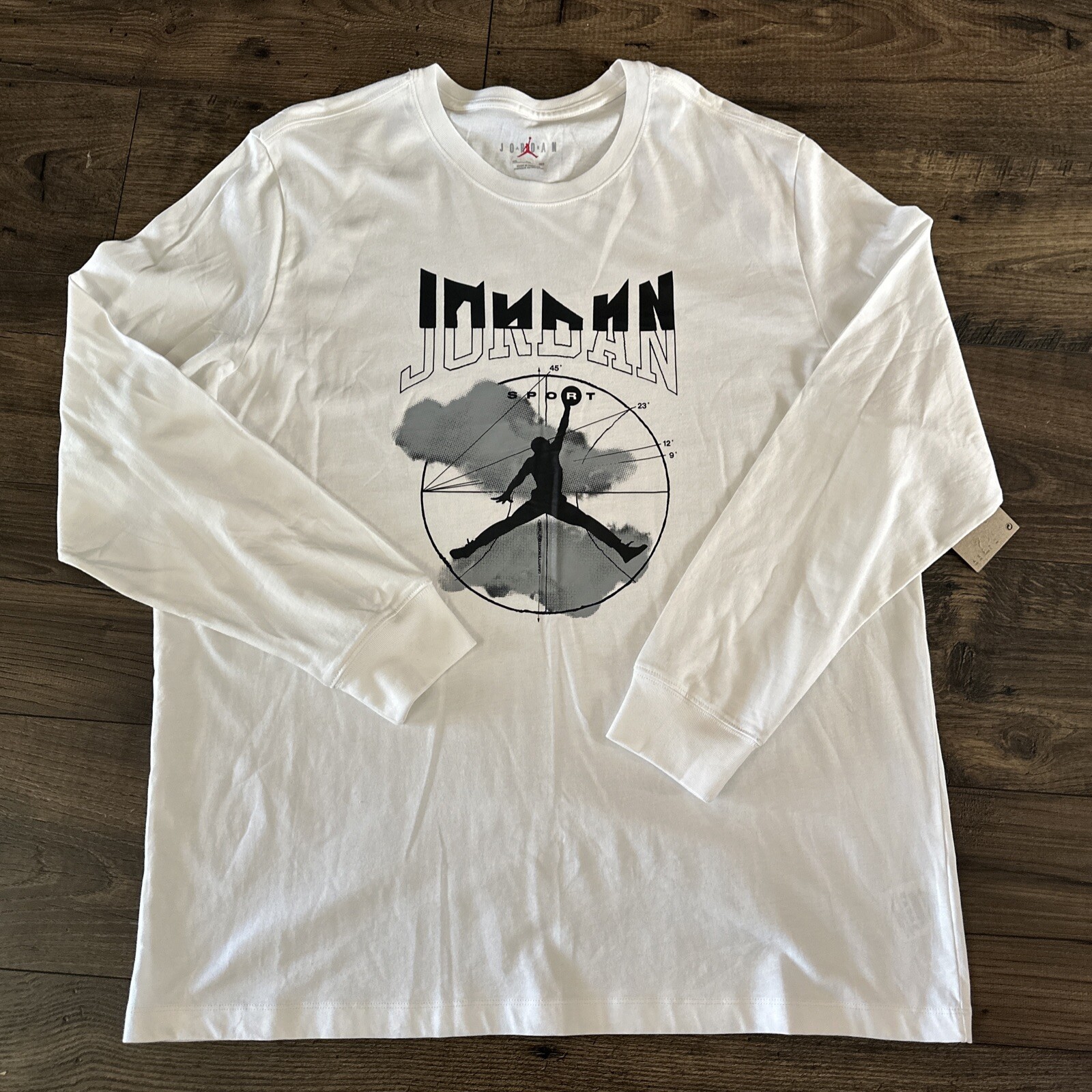 Air Jordan Long Sleeve T Shirt Mens XXL Nike Sport Jumpman Cotton White FD7004