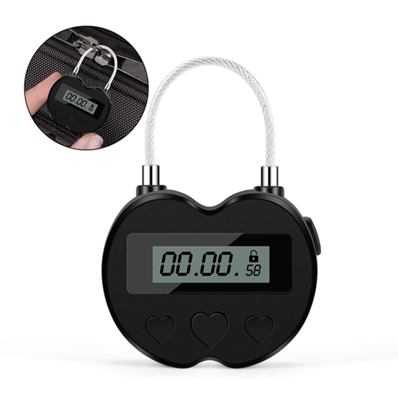 Black Time Lock LCD Display Time Lock Multifunction Travel Electronic Timer NEW