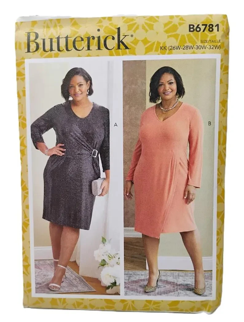 Butterick Women's Plus Size Dress Uncut Pattern B6781 KK US Sizes 26W-32W B18