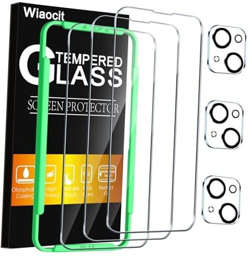 3 Pack Tempered Glass Screen Protector for iPhone 14 with 3 iPhone 14-6.1 Inch