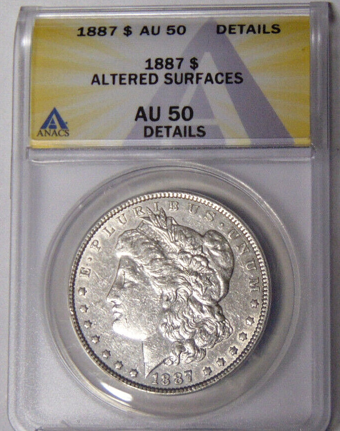 ANACS AU50 Detail 1887-P Morgan Silver Dollar Philadelphia Mint (mis1bx)