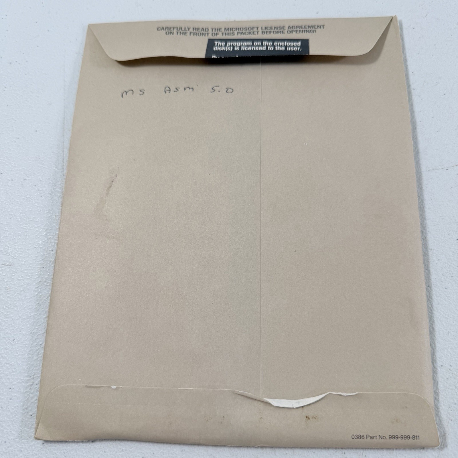 Microsoft Macro Assembler 5.0 MS-DOS Software 5.25" Diskette