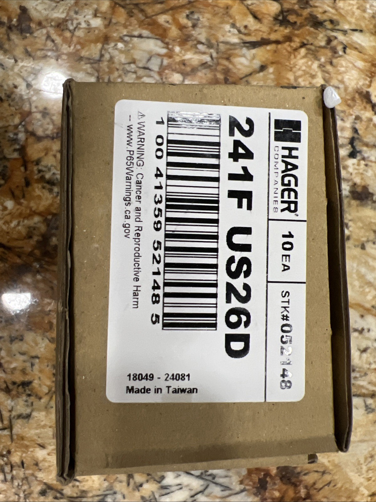 Hager 241F US26D Dome-Style Door Floor Stop - 1/8in Base (Satin Chrome) Qty 10