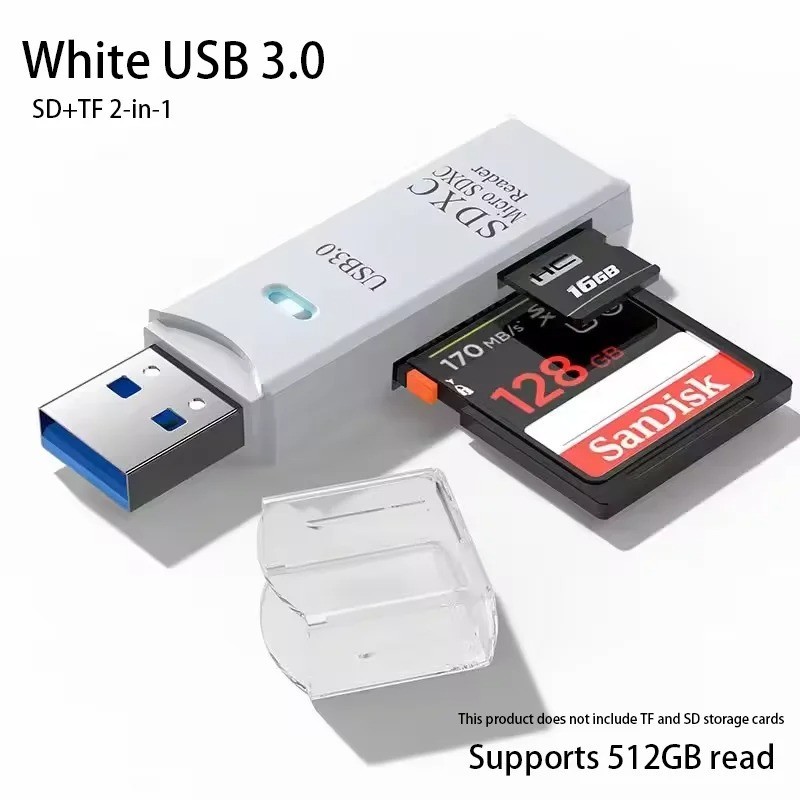2-in-1 Multi Functional USB 3.0 Card ReaderMiniSD TFMemoryCardReaderUSBFlashDriv