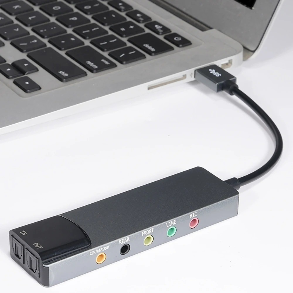 6 in 1 USB External Optical Sound Card Multifunction Audio Converter Adapter