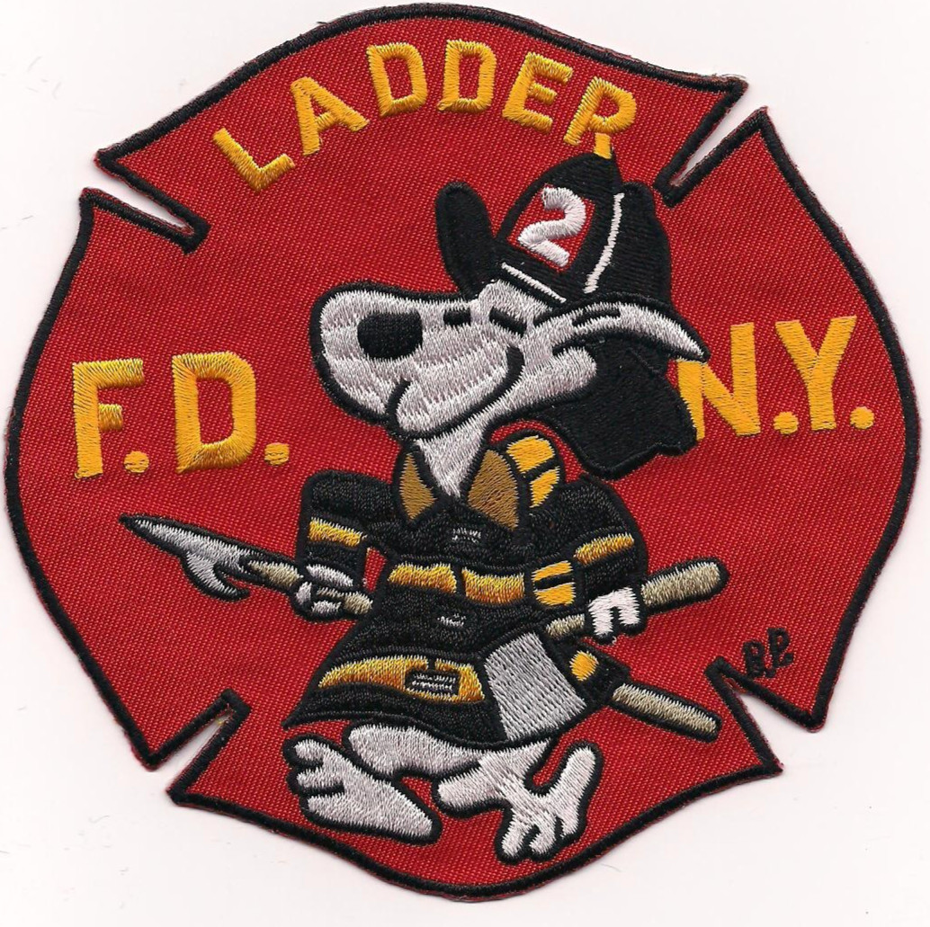 New York City - FDNY  Ladder - 2  "SNOOPY", NY (5" x 5" size) fire patch