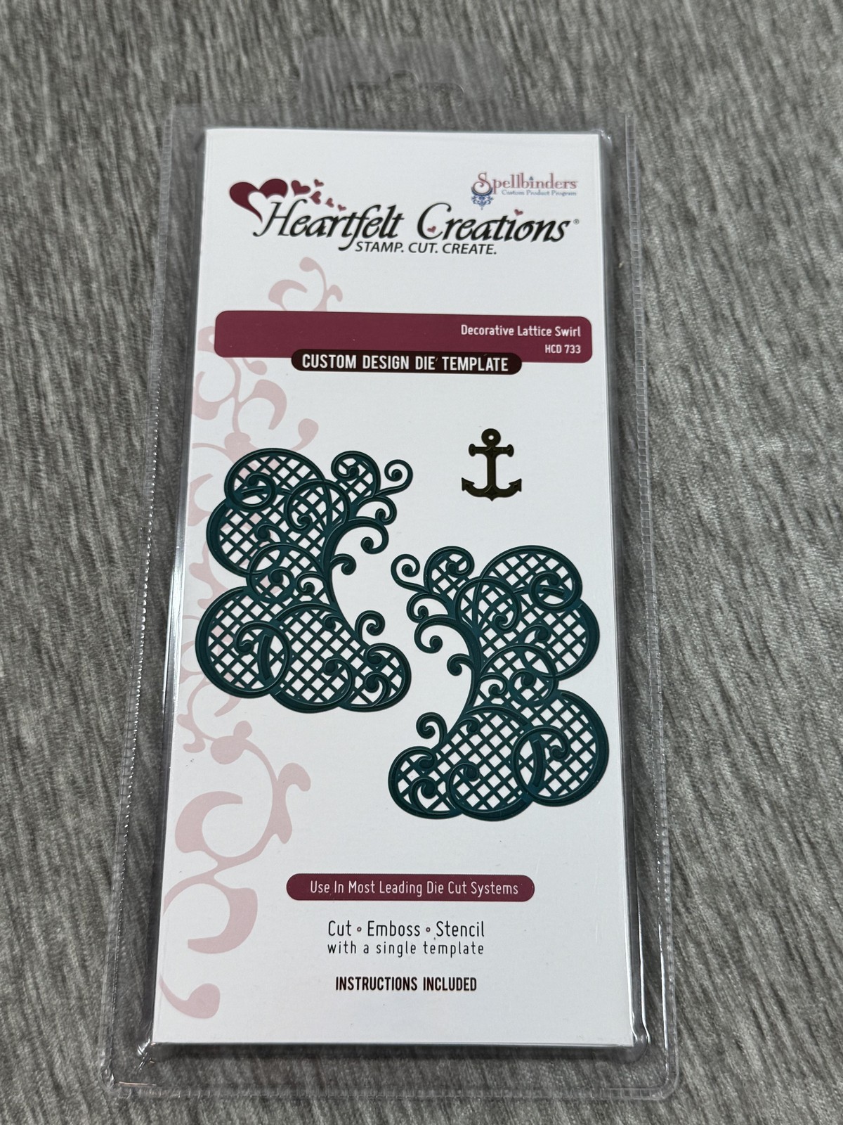 Heartfelt Creations Lattice Swirl Die Template HCD 733 Spellbinders New Sealed