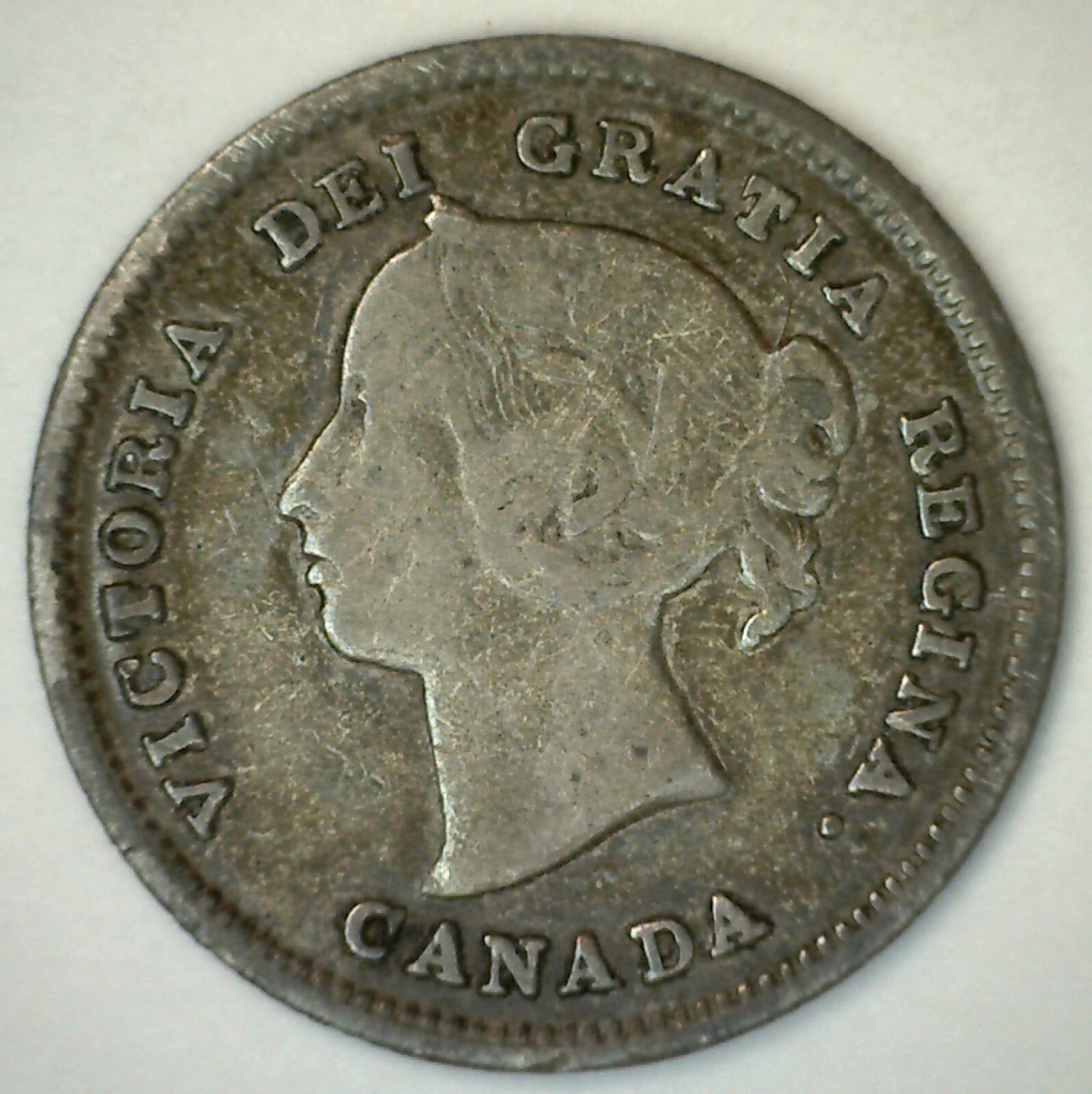 1891 Canada Silver 5 Cents Coin Circulated Fine Victoria 5c