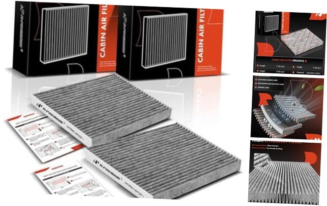 2-PC Cabin Air Filter with Activated Carbon Compatible with BMW F25 X3 2011