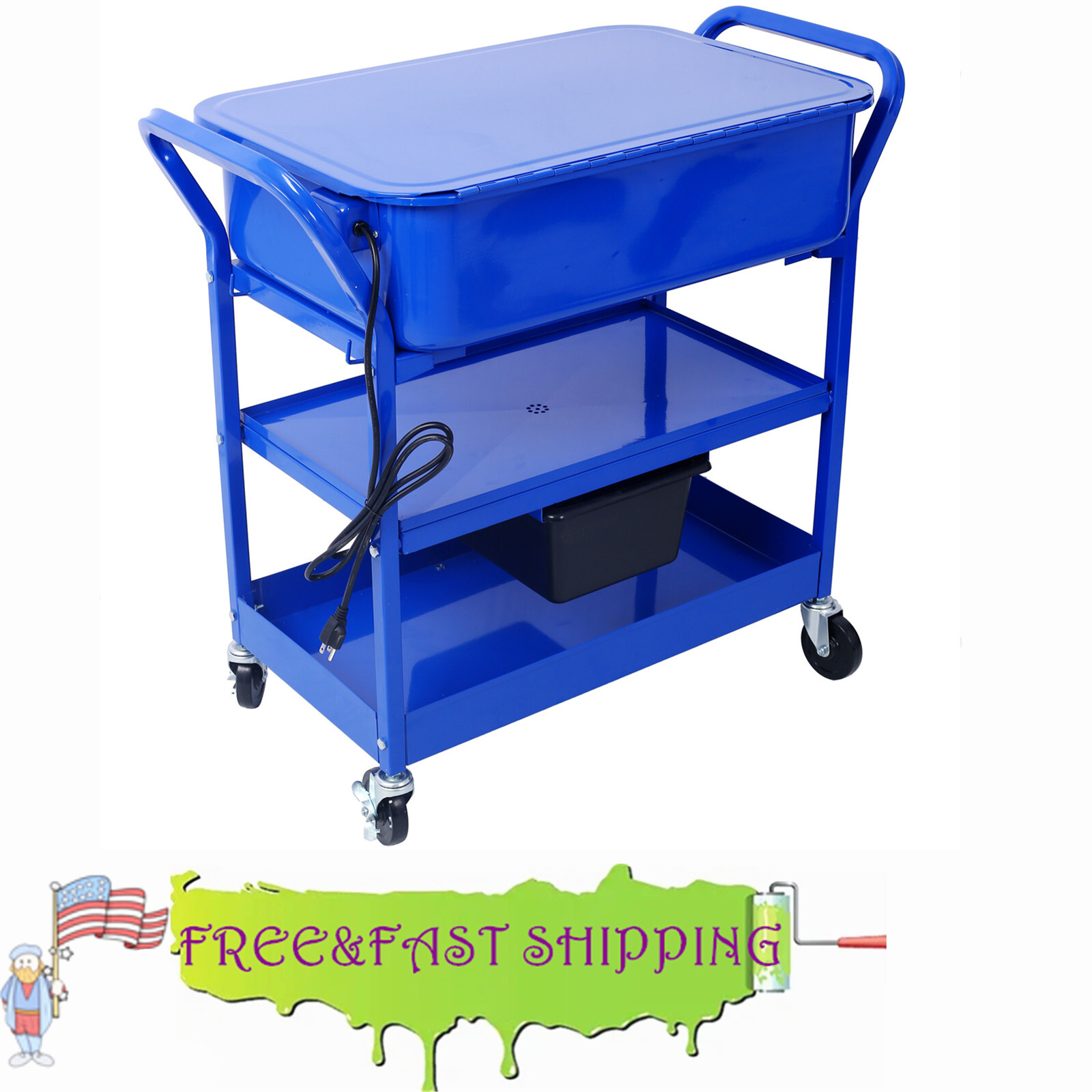 Parts Washer 20 Gallon Capacity Tank Cabinet Portable Automotive Parts Cleaner
