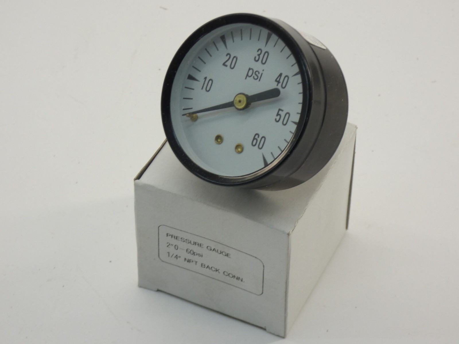 Pressure Gauge 0-60PSI 2" Face 1/4"NPT Back Connection - NEW Surplus!