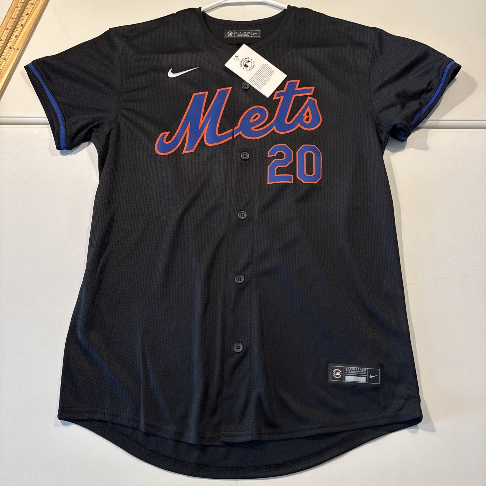 NWT Youth XL 18/20 Nike MLB New York Mets Pete Alonso #20 Black Jersey