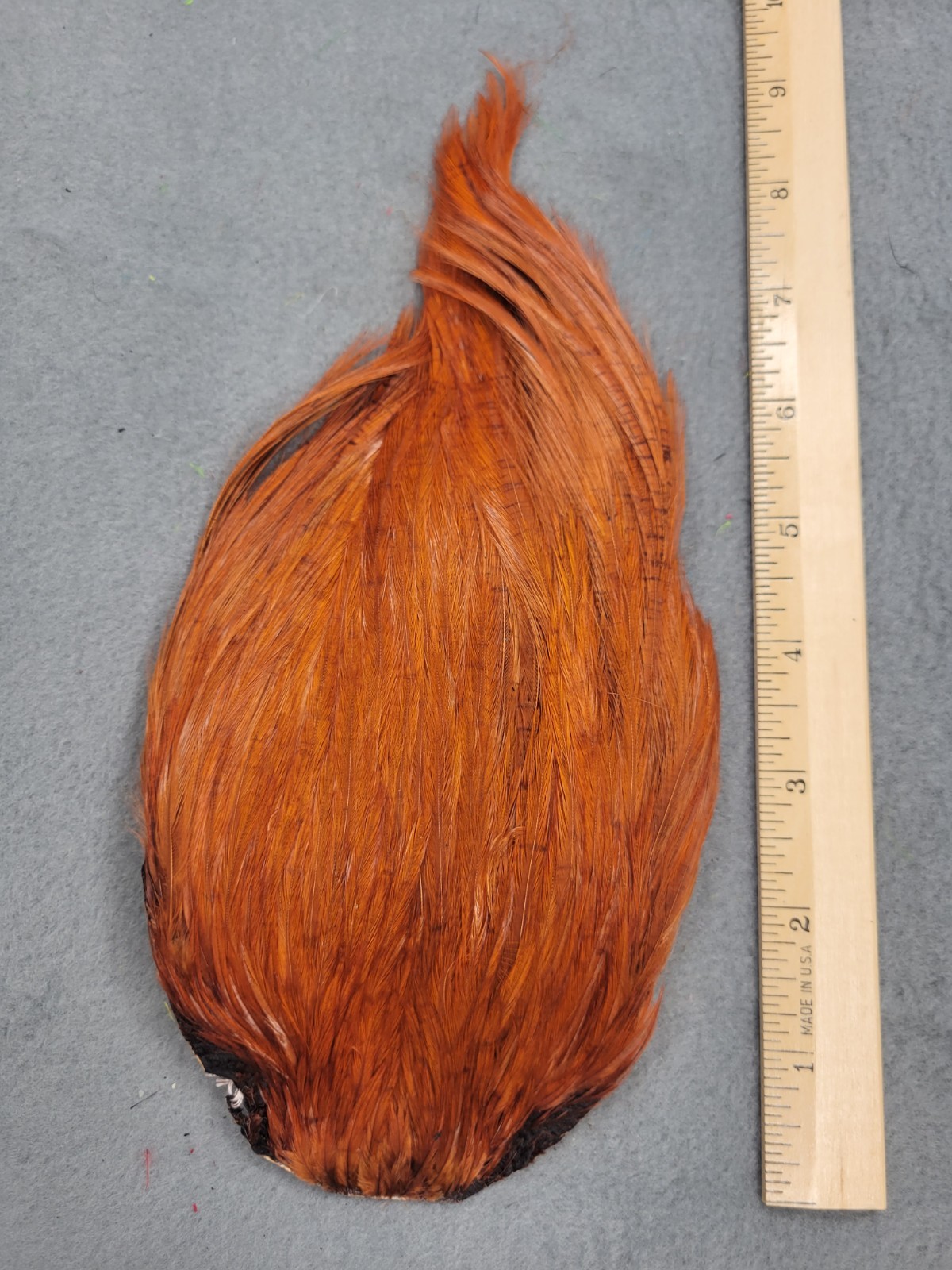 Lot 272, Grade B, DYED BROWN  India Rooster Streamer Neck Cape Feathers