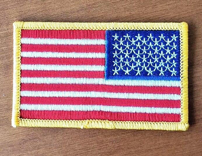 USA Embroidered Reverse American Flag Patch Iron On/Sew On Assault Forward Right
