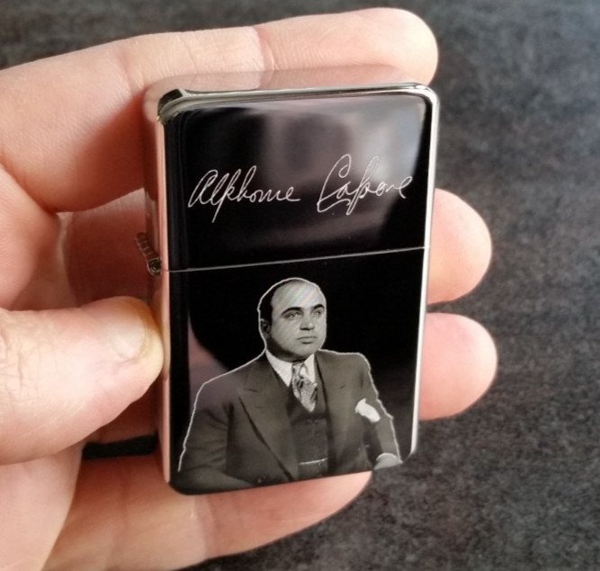 Al Capone Engraved Lighter with Gift Box - FREE ENGRAVING