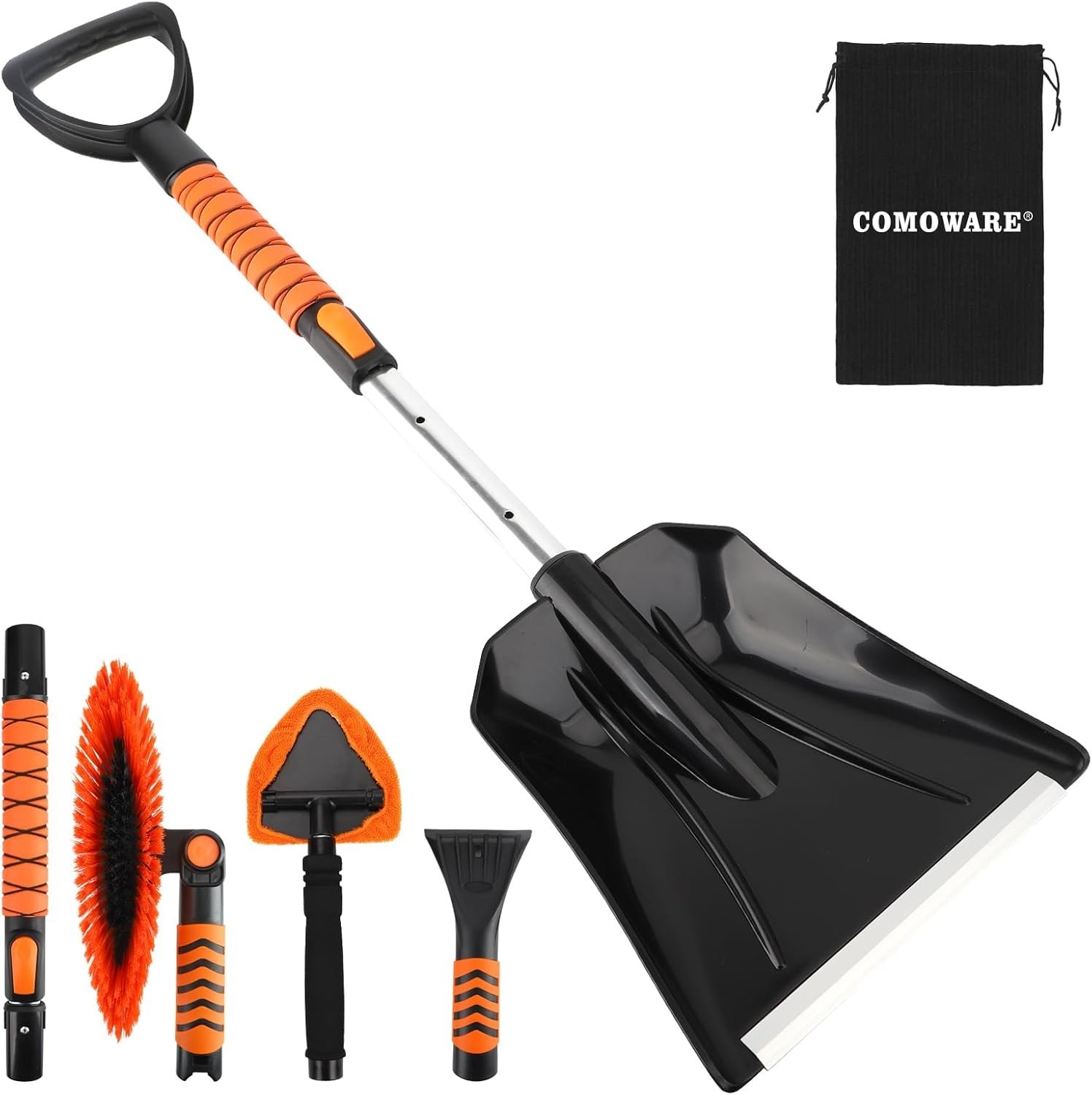Extendable for Car, Ice Scrapers for Car Windshield Combo Kit with 270° Pivot...