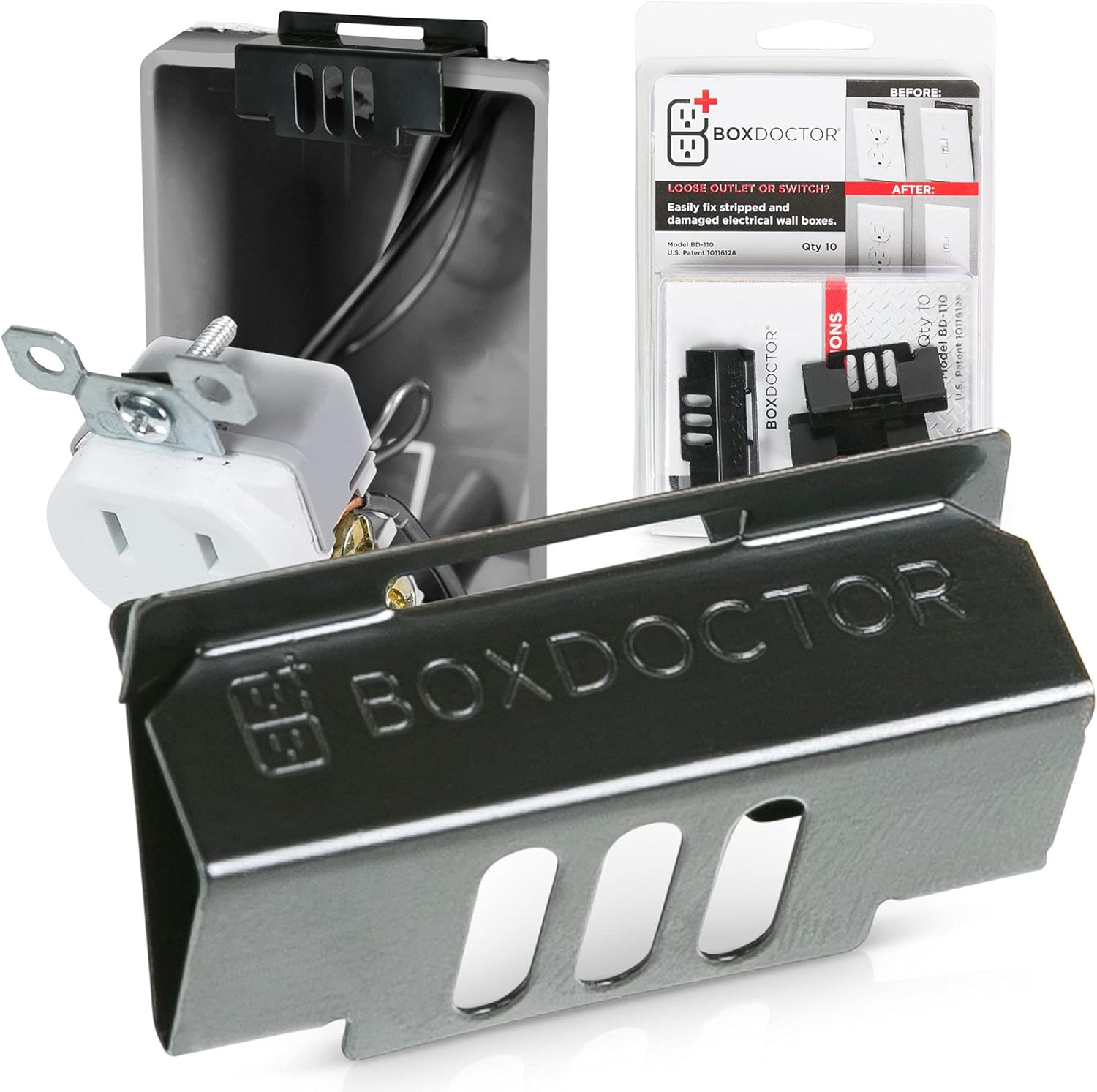 Repair Clips - Fix Loose Outlets and Switches - Electrical Wall Box Repair Clips