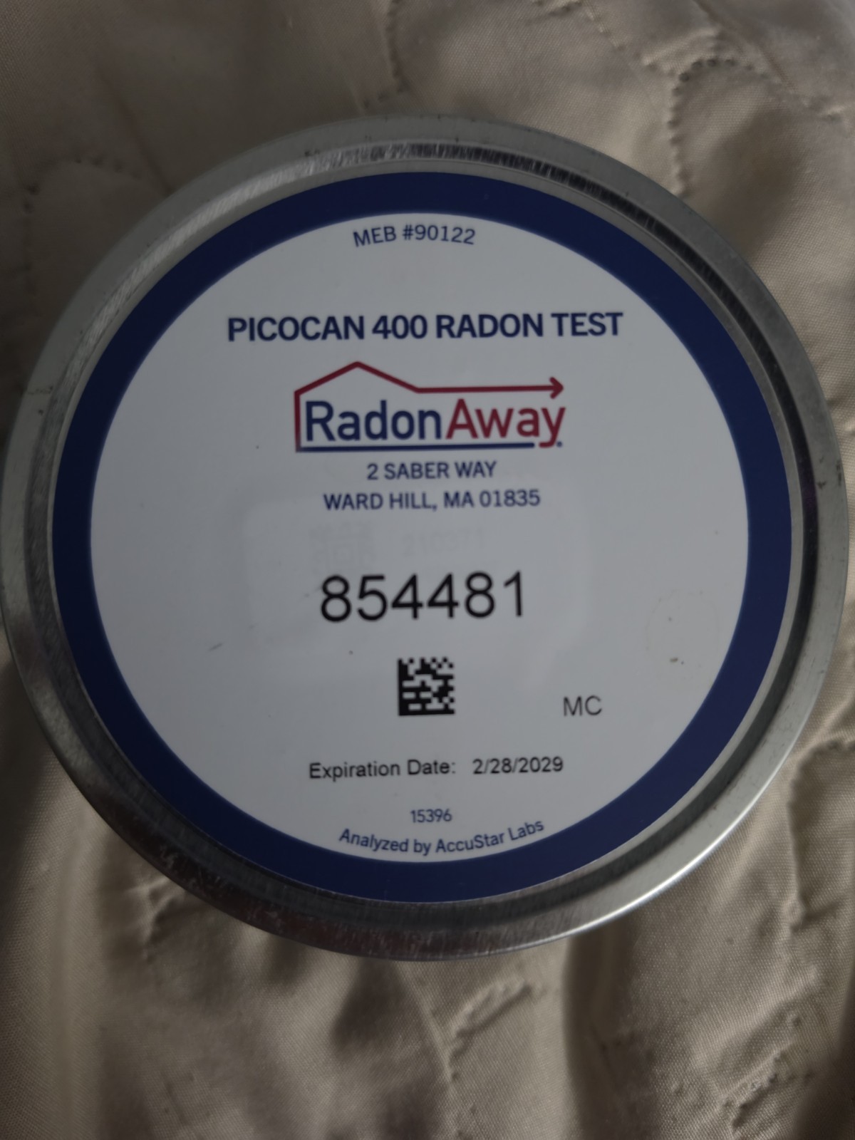 Picocan 400 Radon Test