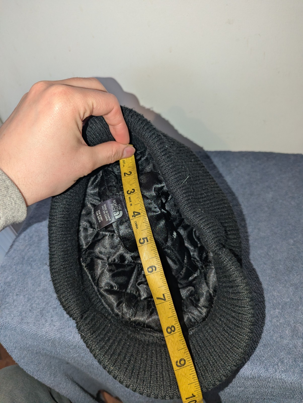 Vintage The North Face Visor Beanie Hat Womens One Size Black Cap Quilted