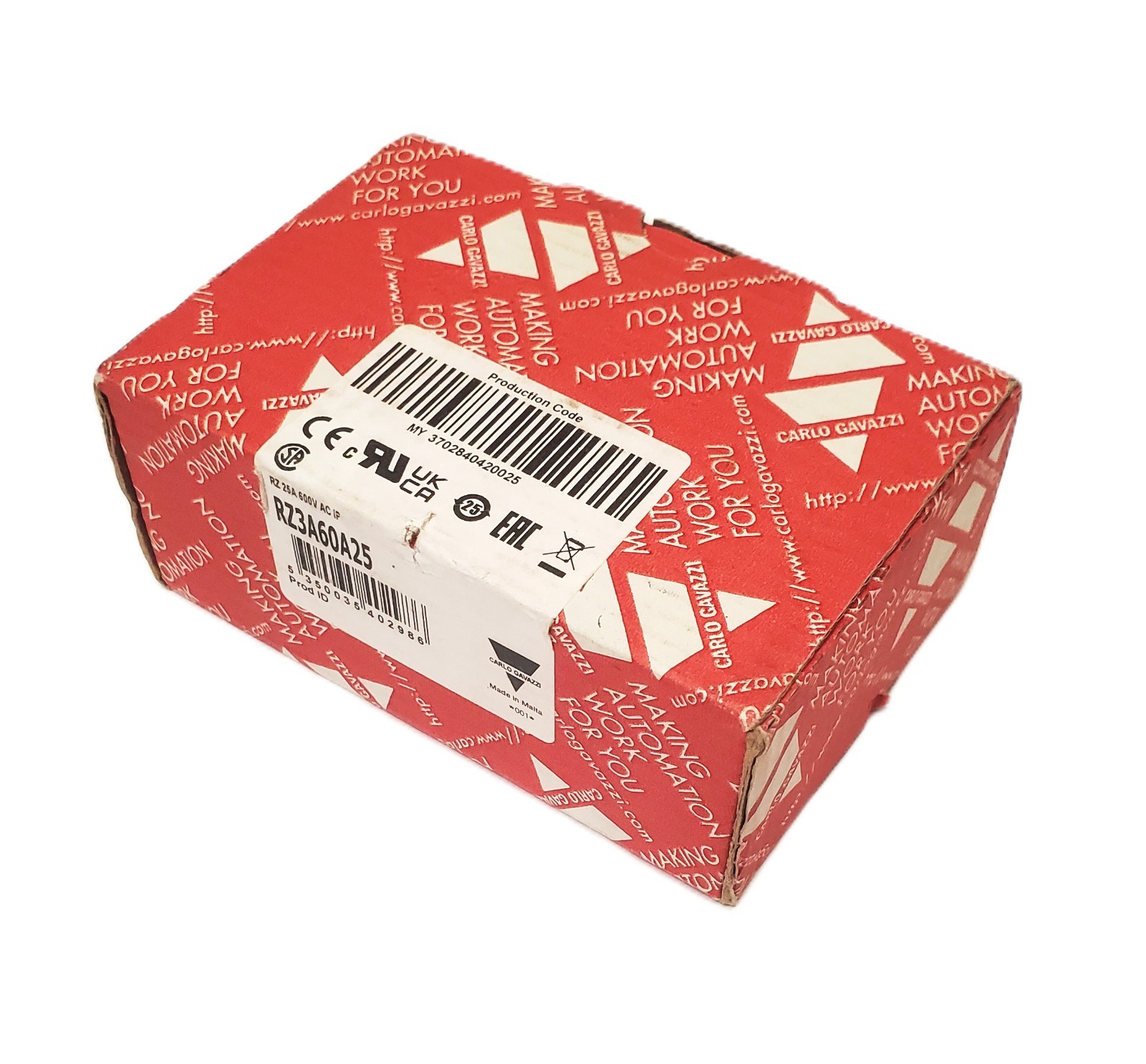 CARLO GAVAZZI RZ3A60A25 Solid State Relay 25A 600VAC 5A