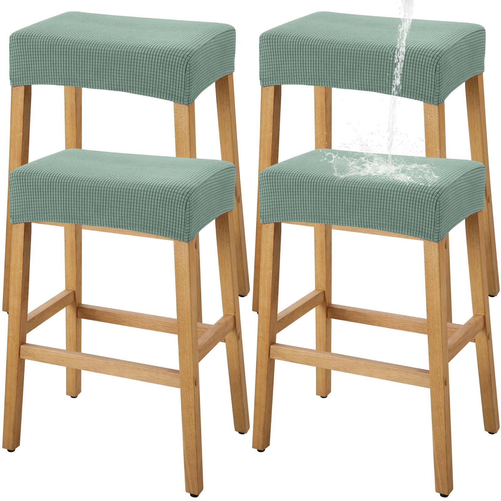 Stool Covers Rectangle - 4 Pack Stretch Waterproof Saddle Seat Cover Counter ...