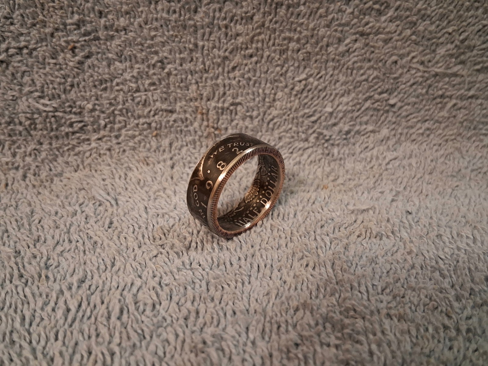 1982 Kennedy Half Dollars  size 11  coin ring  handmade mixed metals