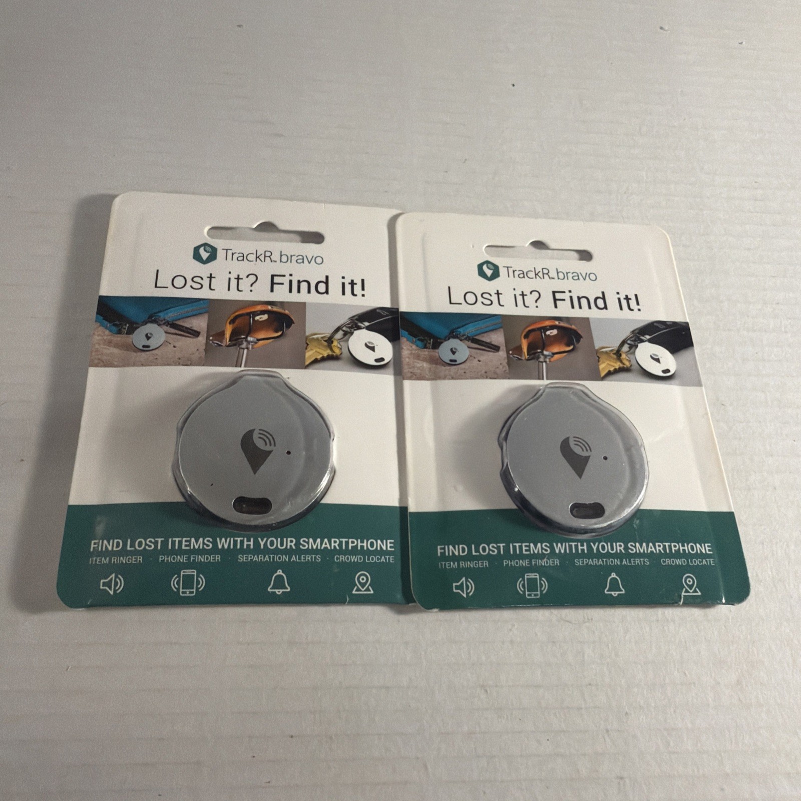 Lot Of 2 TrackR Bravo Lost Item Bluetooth Tracker Tag Android Apple - New