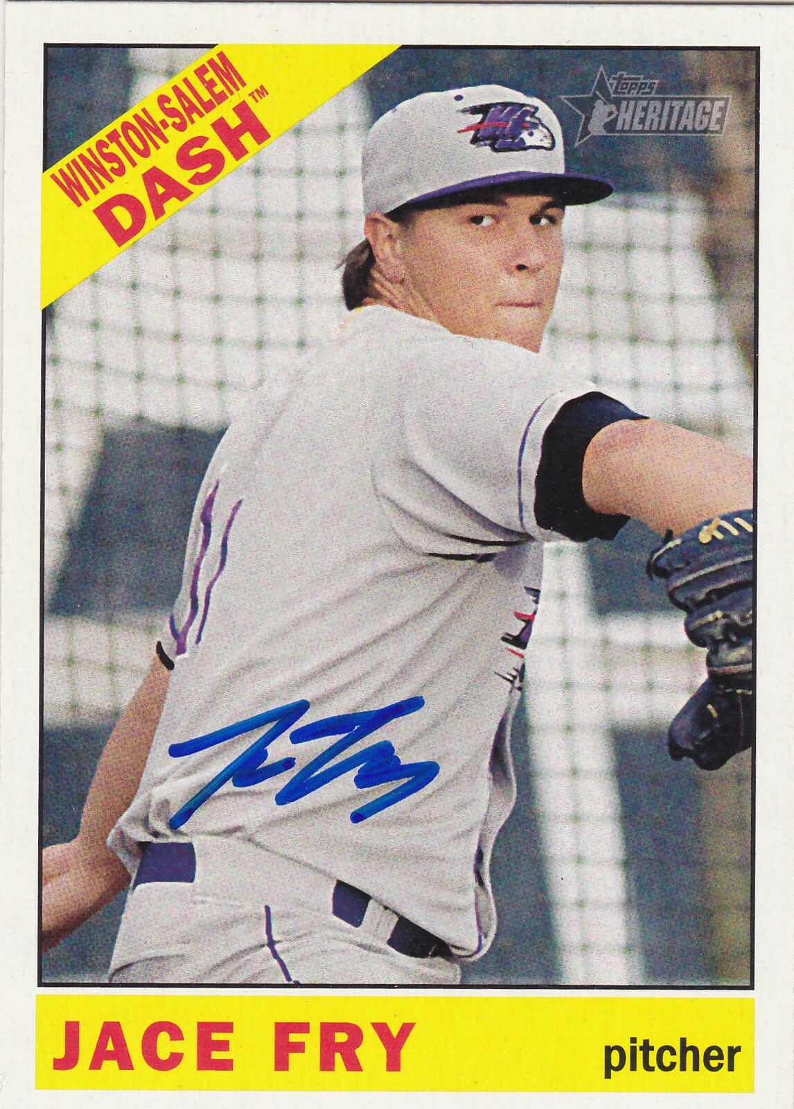 JACE FRY WINSTON-SALEM DASH SIGNED HERITAGE MINOR LEAGUE CARD CHICAGO WHITE SOX