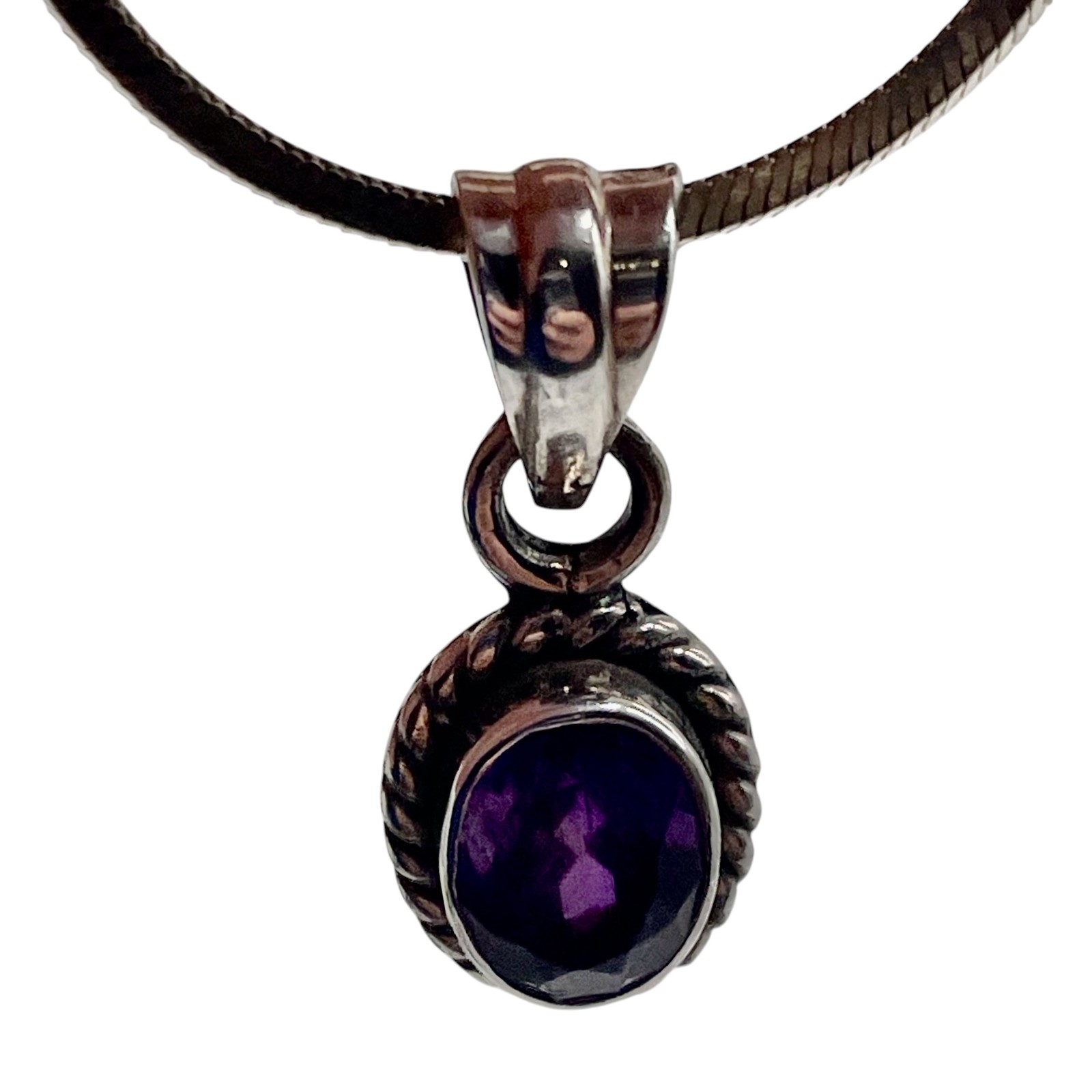 Amethyst Sterling Silver Drop Pendant | 3/4" Long | Purple | 1 Pendant |