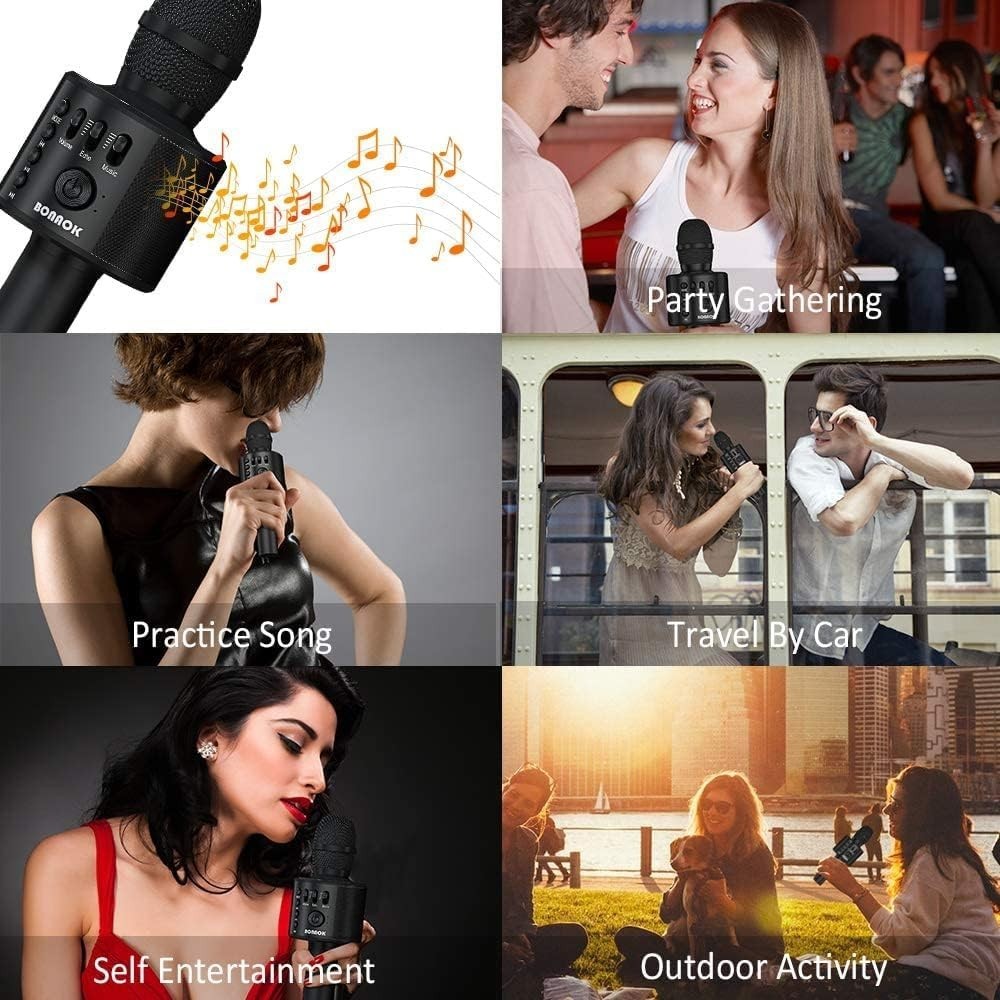 Portable Bluetooth Karaoke Microphone with Volume Control - Ideal Gift for All