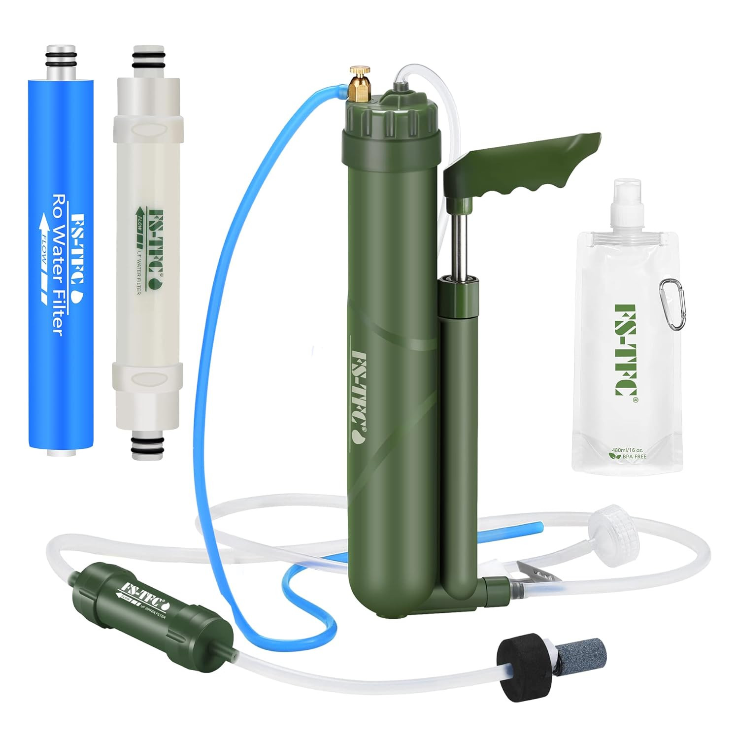 Portable Water Filter Survival Gear High Precision and Large Flow Optional 2 in